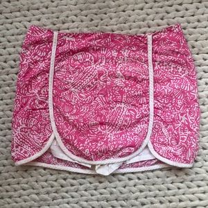 Lilly Pulitzer pink and white mini skirt